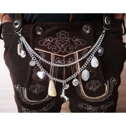 Herren-Charivari aus Edelstahl, Trachtenschmuck, 2- reihig, Frank