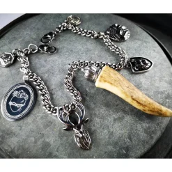 Herren-Charivari aus Edelstahl, Trachtenschmuck, 1- reihig, Anton