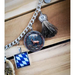 Herren-Charivari aus Edelstahl, Trachtenschmuck, 1- reihig, Bayern