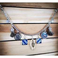 Herren-Charivari aus Edelstahl, Trachtenschmuck, 1- reihig, Bayern