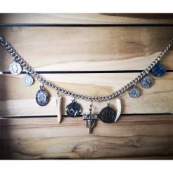 Herren-Charivari aus Edelstahl, Trachtenschmuck, 1- reihig, Vinz