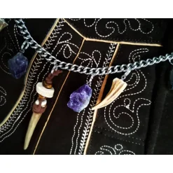 Herren-Charivari aus Edelstahl, Trachtenschmuck, 1- reihig, Naturbursche