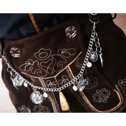 Herren-Charivari aus Edelstahl, Trachtenschmuck, 1- reihig, Sepp