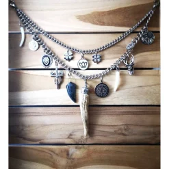 Herren-Charivari aus Edelstahl, Trachtenschmuck, 2- reihig, Fredl