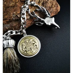 Herren-Charivari aus Edelstahl, Trachtenschmuck, 1- reihig, Jäger