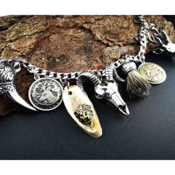 Herren-Charivari aus Edelstahl, Trachtenschmuck, 1- reihig, Jäger