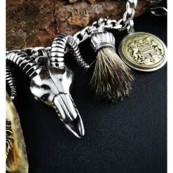 Herren-Charivari aus Edelstahl, Trachtenschmuck, 1- reihig, Jäger