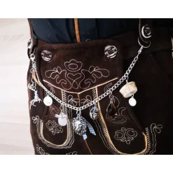 Herren-Charivari aus Edelstahl, Trachtenschmuck, 1- reihig, Erich