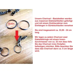 Herren-Charivari aus Edelstahl, Trachtenschmuck, 1- reihig, Erich