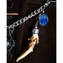 Herren-Charivari aus Edelstahl, Trachtenschmuck, 1- reihig, Wolfi