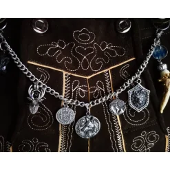 Herren-Charivari aus Edelstahl, Trachtenschmuck, 1- reihig, Wolfi