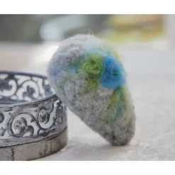 HERZ * FILZHERZ * ZUR DEKORATION * FRÜHLING * 100 % WOLLE * HANDGEARBEITET * GRAU/BLAU * Produkt #717471