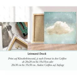 HERZ - ROTER BALLON Romantisches Bild auf Holz Leinwand Kunstdruck Geschenk Wandbild Landhausstil Shabby Chic