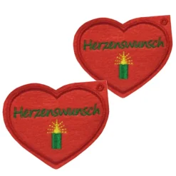 Herz Geschenkanhänger aus Filz – Geldgeschenk Weihnachten, Set Rot