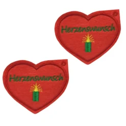Herz Geschenkanhänger aus Filz – Geldgeschenk Weihnachten, Set Rot