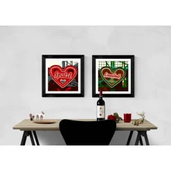 Herz Rot Spatzl // Liebe Valentinstag Freundin Frau Oktoberfest Dekoration Geschenk für Sie // Pop Art Print Kunstdruck // 13 x 13 cm // 20 x 20 cm // 30 x 30 cm