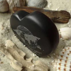 Herz Weltkarte For the best mom in the whole world - Gravur Basaltstein - liebes Dankeschön nicht nur zum Muttertag