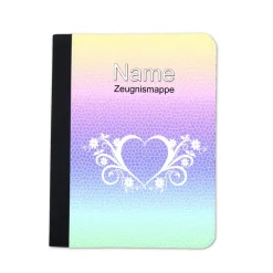 Herz Zeugnismappe personalisiert | Zeugnismappe Mädchen | Zeugnismappe mit Namen | Urkundenmappe Pastell