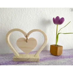 Herz-Aufsteller aus Holz / Holzherz / Muttertag / Hochzeit / Jahrestag