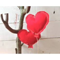 Herzballon Stoffballon Dekoanhänger rot Name