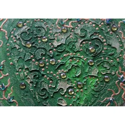 Herzbild BAROCK IN GRÜN Valentinstag Geschenk Muttertag Acrylbild Collage Bild auf Keilrahmen