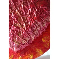 Herzbild HERZ AUS FEUER Geschenk zum Valentinstag Muttertag Vatertag Acrylbild Collage auf einem runden Keilrahmen