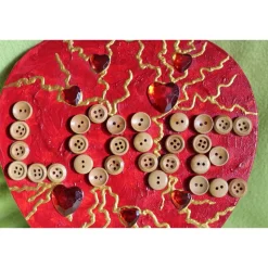 Herzbild LOVE Valentinstag Geschenk  zu Muttertag Acrylbild Collage Bild auf Keilrahmen Herz Liebeserklärung