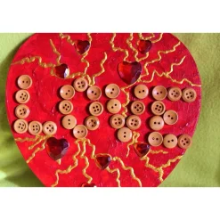 Herzbild LOVE Valentinstag Geschenk  zu Muttertag Acrylbild Collage Bild auf Keilrahmen Herz Liebeserklärung