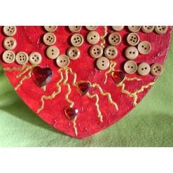 Herzbild LOVE Valentinstag Geschenk  zu Muttertag Acrylbild Collage Bild auf Keilrahmen Herz Liebeserklärung