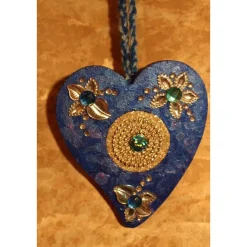 Herzen aus Holz HERZERLDUO BLAU 2er-Set Valentinsgeschenk Muttertagsgeschenk Hängedeko Geburtstagsgeschenk