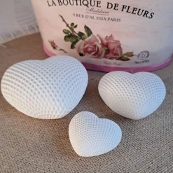 Herzen im 3er Set als Geschenk Valentinstag Muttertag Hochzeit Herzensgeschenke Mitbringsel aus Reliefgießmasse