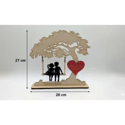 Herzensschaukel 1 – Personalisiertes 3D-Holzdisplay mit beweglichen Elementen & Gravur