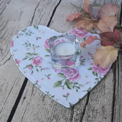 Herz-Tassenuntersetzer für Muttertag ~ Mug Rug ~ Untersetzter ~ Tisch Deckchen ~ Deko