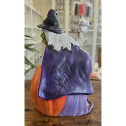 Hexe und Halloweenkürbis - Dekofigur - Halloween - Keramik - Teelicht oder Lichterkette