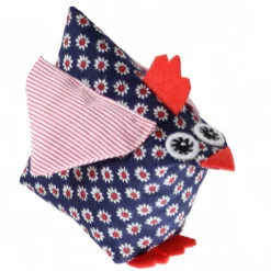 Hühner 3er Set Deko – Stoffhühner Ostertisch Blau Blumen – Osterdeko - la miscela