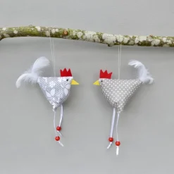 Hühner, Osterdeko, 2 St. Stoffhühner