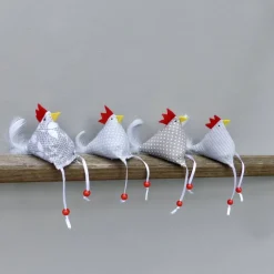 Hühner, Osterdeko, 4 St. Stoffhühner