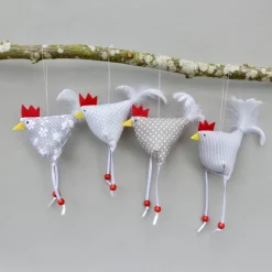 Hühner, Osterdeko, 4 St. Stoffhühner