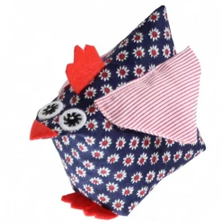 Hühner Set Deko Happy Easter – Duo Stoffhühner Blau Blumen Osterdeko Tisch