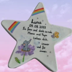 Himmelsmärchen - Einzigartiger Elefanten-Trauerstein mit Sternenzauber