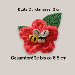 Häkelblüten & Marienkäfer Streudeko Set – Handgemachte Frühlingsdeko, 12-tlg., Blumen, Biene, Ostern