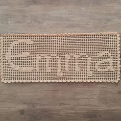 Häkeldeckchen mit Namen Emma / Lukas, Andenken zur Geburt