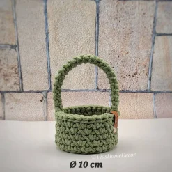 Häkelkorb mit Henkel und Holzboden in 3 Größen – Korb für Blumenkinder oder als Geschenkkorb