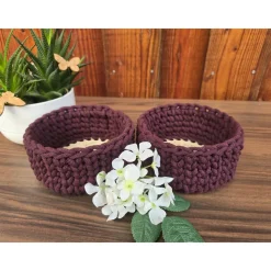 Häkelkorb mit Holzboden für Hebamme/Schwangere | 15cmm/20cm