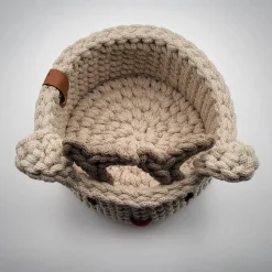 Häkelkorb mit Rentiergesicht – handgemachte Weihnachtsdeko, Nikolauskorb oder Geschenkkorb Weihnachten