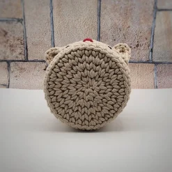 Häkelkorb mit Rentiergesicht – handgemachte Weihnachtsdeko, Nikolauskorb oder Geschenkkorb Weihnachten