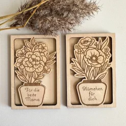 Hülle für Geschenkgutschein „Blumenvase“ Variante C, mit Wunschtext, Geldgeschenk, personalisiert