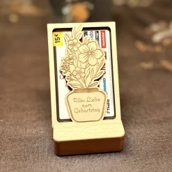 Hülle für Geschenkgutschein „Blumenvase“ Variante C, mit Wunschtext, Geldgeschenk, personalisiert