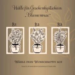 Hülle für Geschenkgutschein „Blumenvase“ Variante B | Muttertag | Wunschgutschein | Holz | Geldgeschenk Geburtstag
