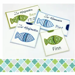 Hülle für Schokolade mit Geldfisch zur Kommunion/Konfirmation